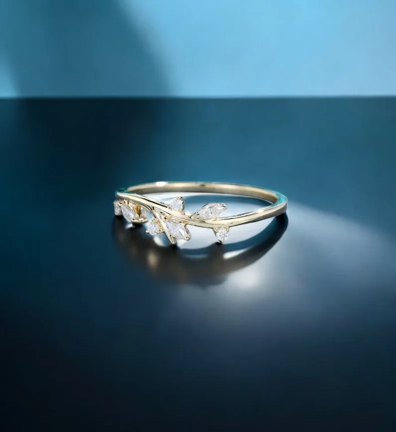 0.150 ct Marquise & Round Cut VVS1 Moissanite Wedding Eternity Band