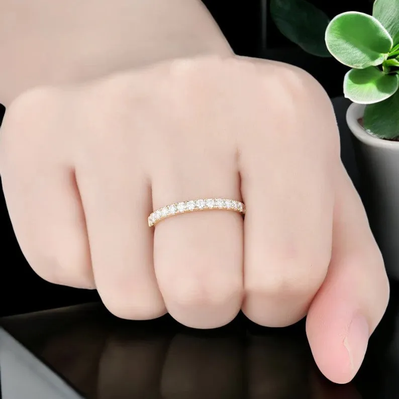 0.200ct Moissanite Half Eternity Wedding Band