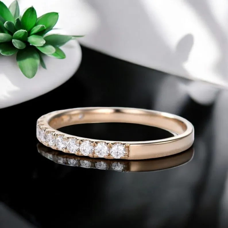 0.200ct Moissanite Half Eternity Wedding Band