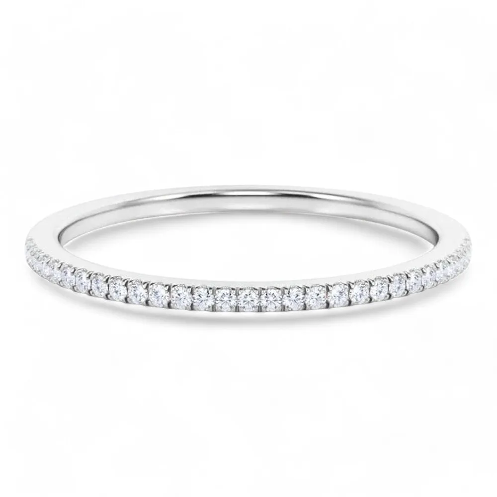 0.250 Ctw Round Cut Moissanite Half Eternity Band Wedding Ring