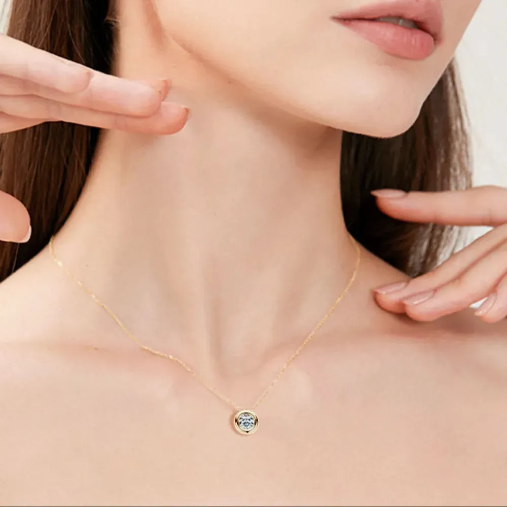1 Carat Moissanite 925 Sterling Silver Necklace