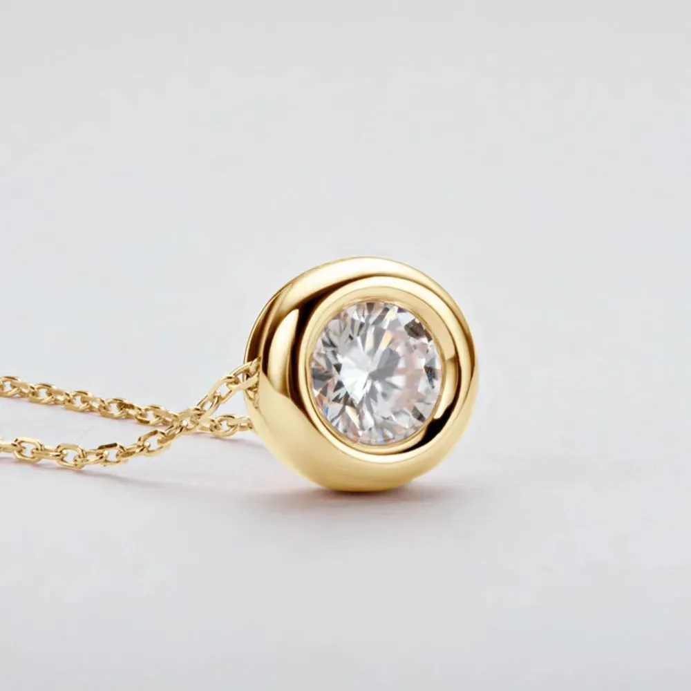 1 Carat Moissanite 925 Sterling Silver Necklace
