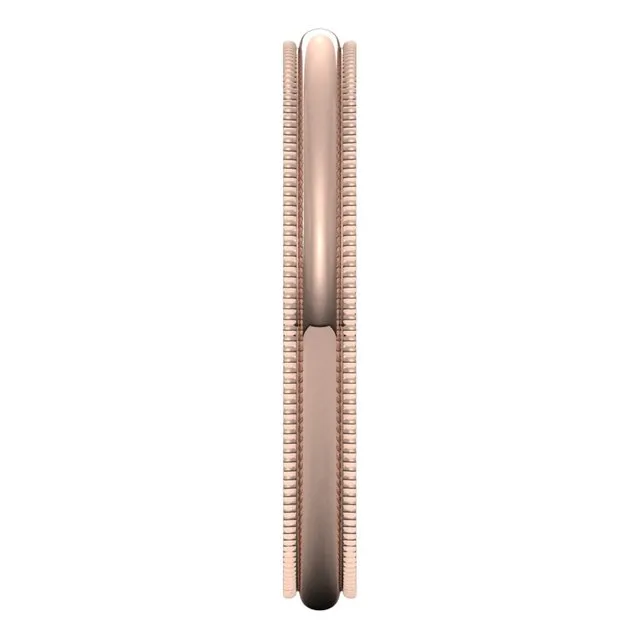 10K Rose Gold 2.5 mm Milgrain Half Round Wedding Band
