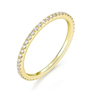 10K Solid Gold Stackable Diamond Wedding Band