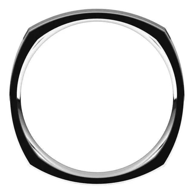 10K White Gold 2.5 mm Square Comfort Fit Wedding Band