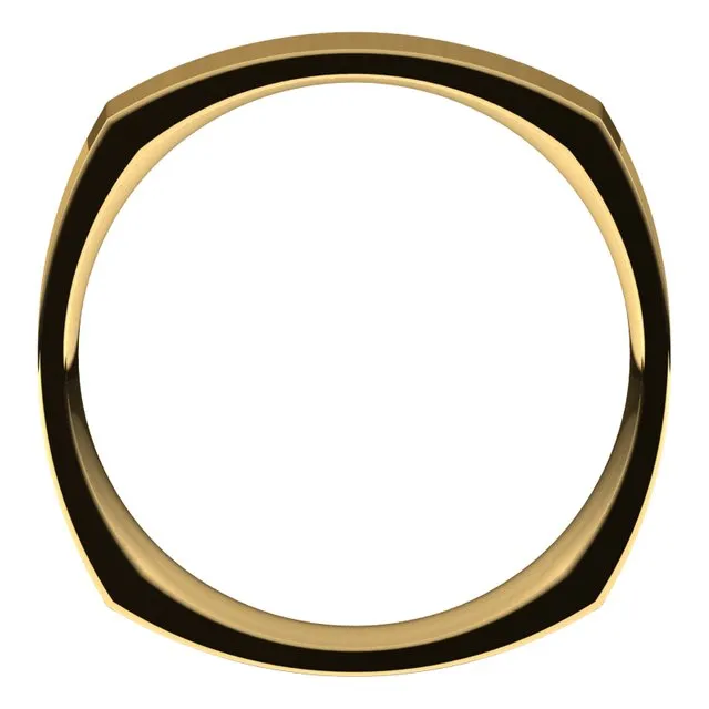 10K Yellow Gold 4 mm Square Comfort Fit Wedding Band