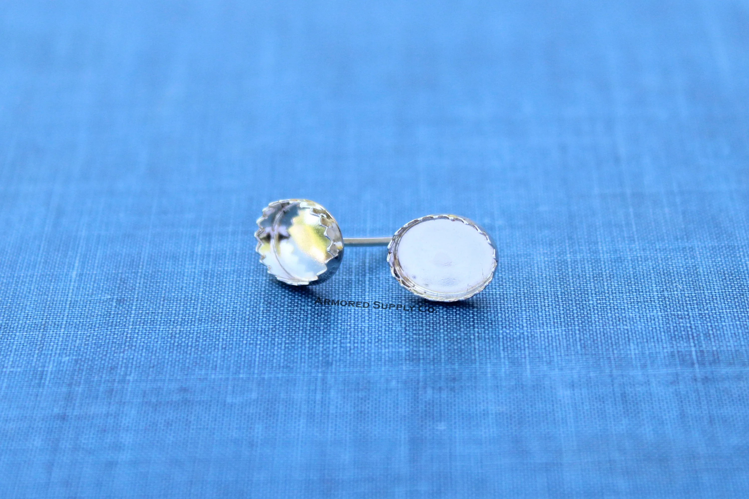 10x8mm Serrated Stud Earring Blanks
