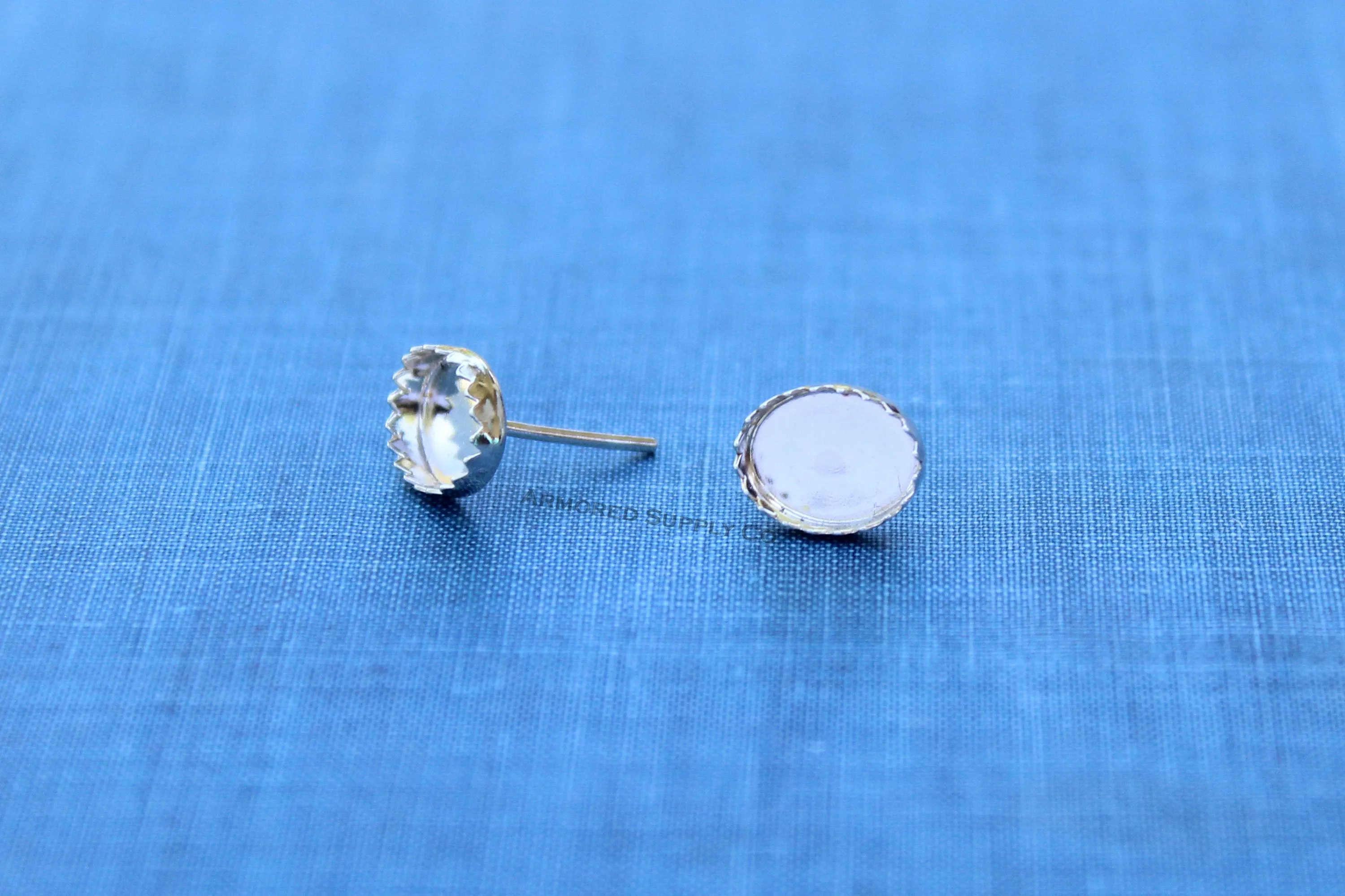 10x8mm Serrated Stud Earring Blanks