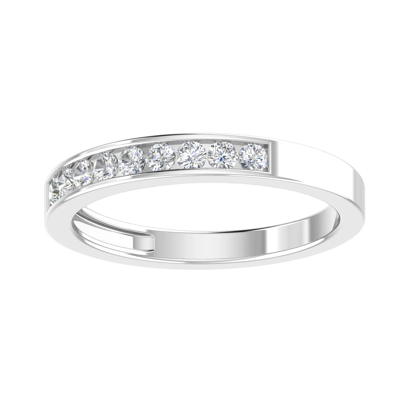 1/4 Carat TW Diamond Channel Wedding Band in 10k White Gold