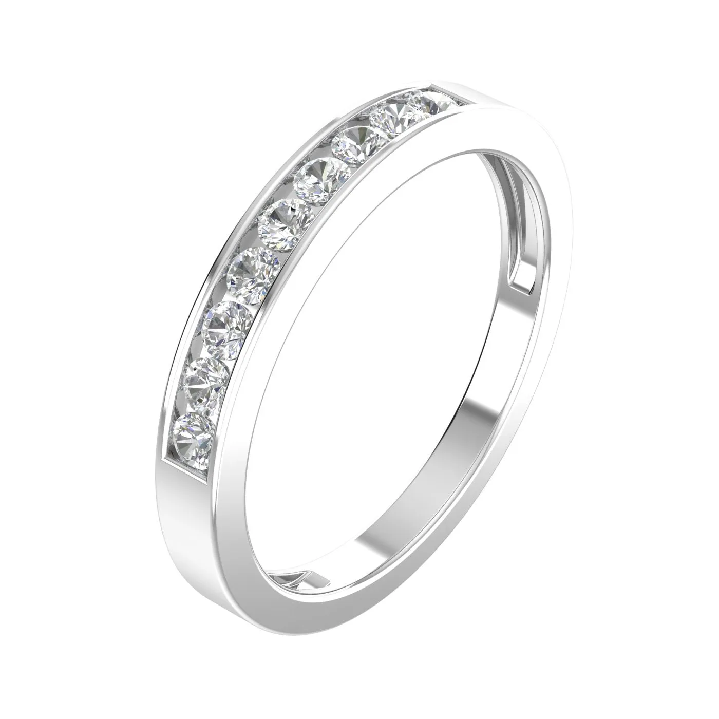 1/4 Carat TW Diamond Channel Wedding Band in 10k White Gold