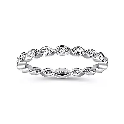 14K 0.27ct Diamond Prong-set/Eternity Wedding-Band