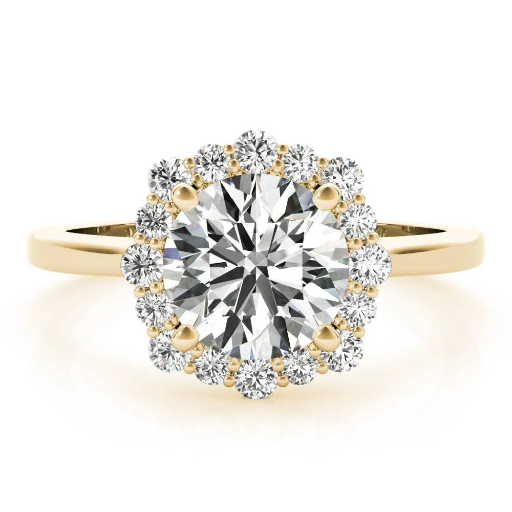 14K Halo Engagement Ring