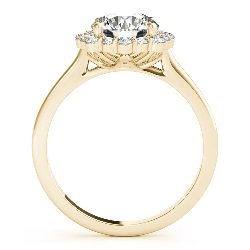 14K Halo Engagement Ring
