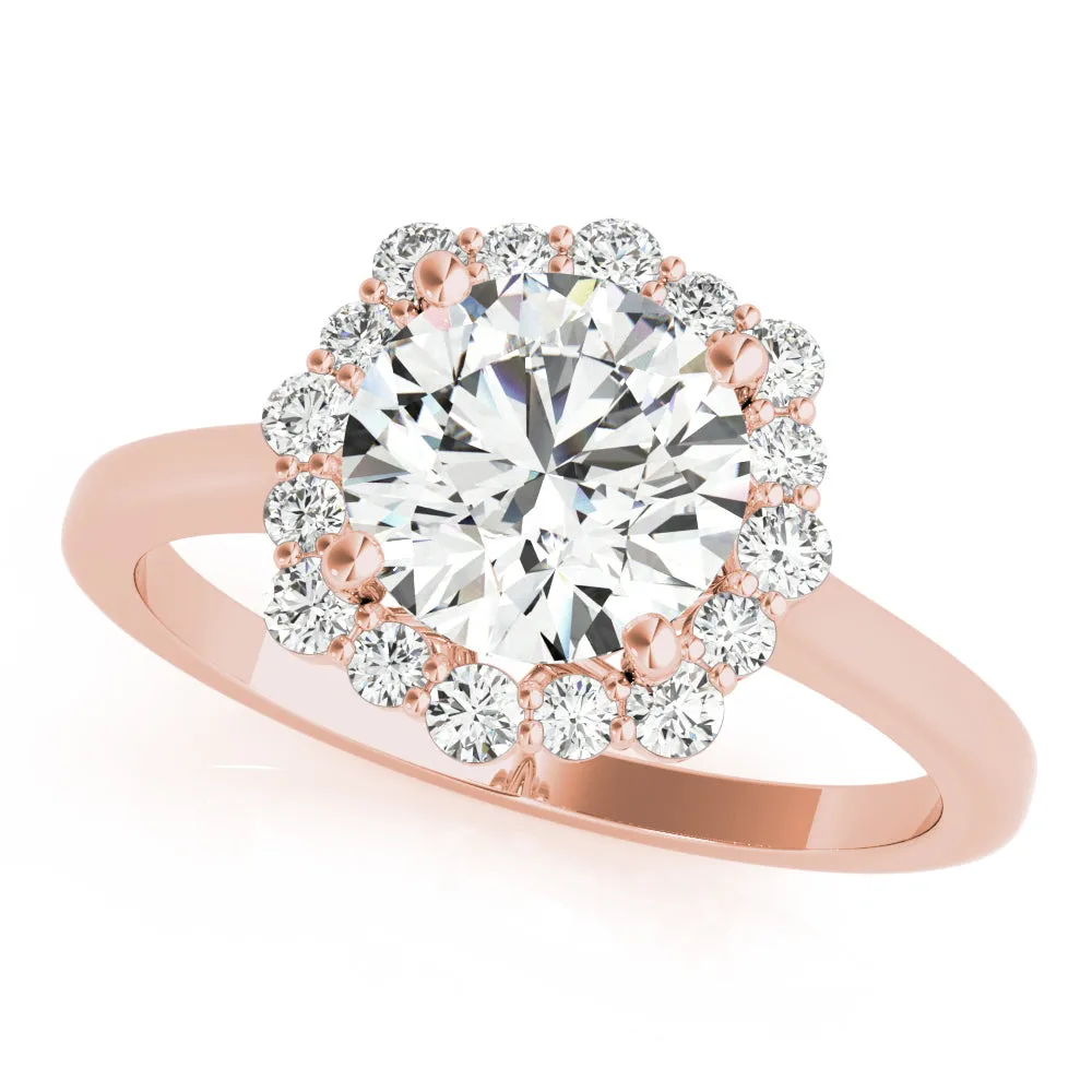 14K Halo Engagement Ring