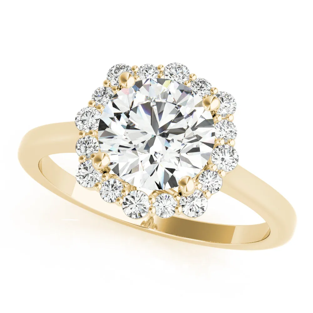 14K Halo Engagement Ring