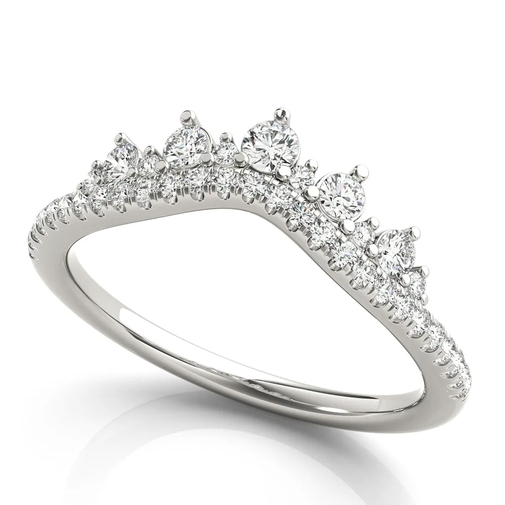 14K Ladies Chevron Diamond Attachment Band