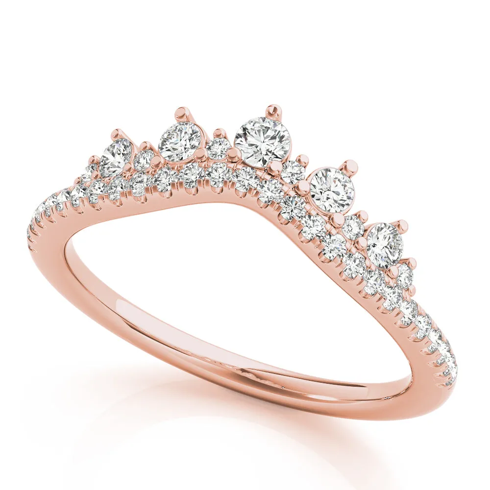 14K Ladies Chevron Diamond Attachment Band