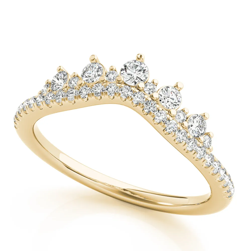 14K Ladies Chevron Diamond Attachment Band