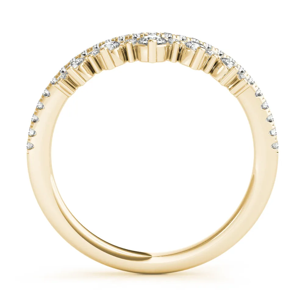 14K Ladies Chevron Diamond Attachment Band