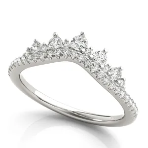 14K Ladies Chevron Diamond Attachment Band