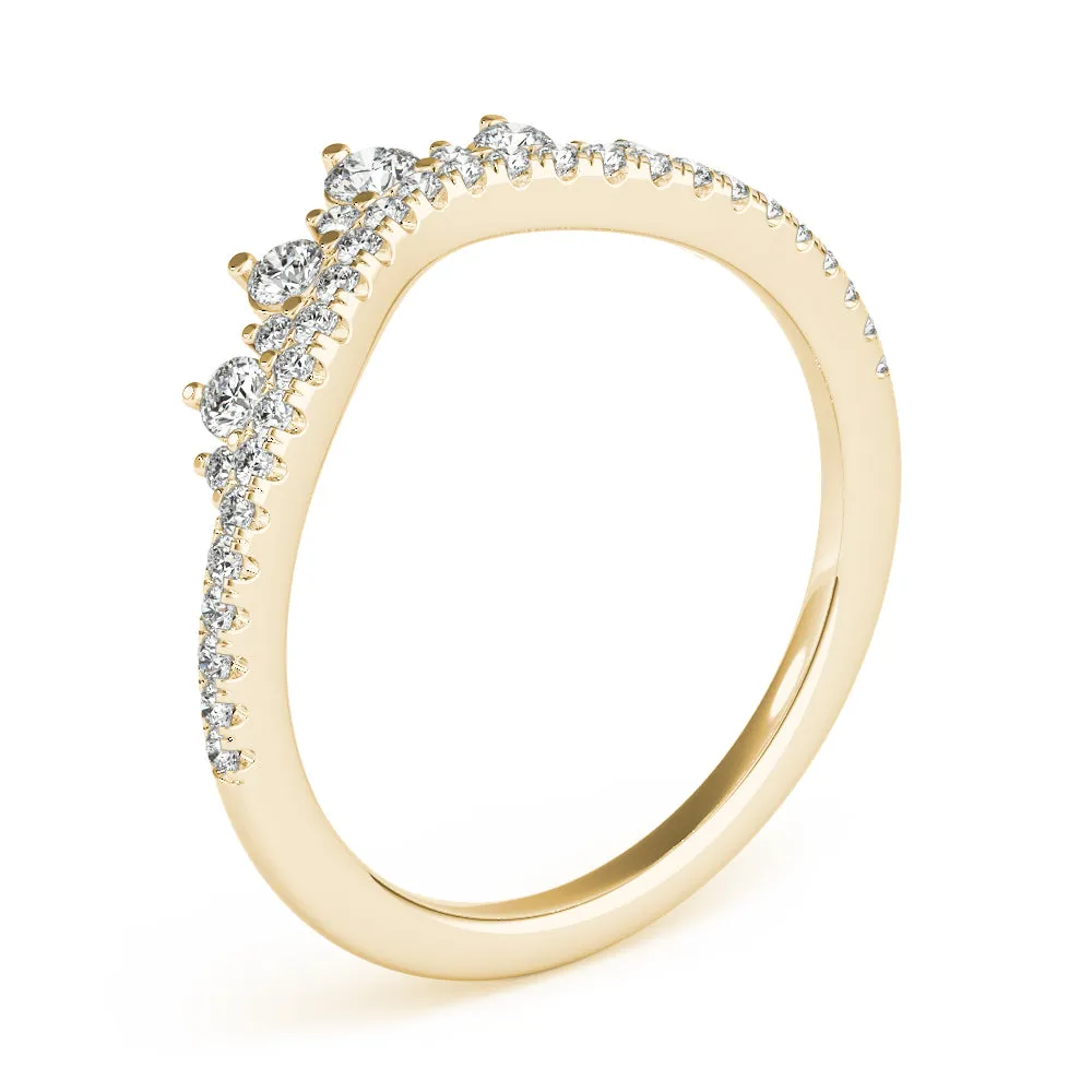 14K Ladies Chevron Diamond Attachment Band
