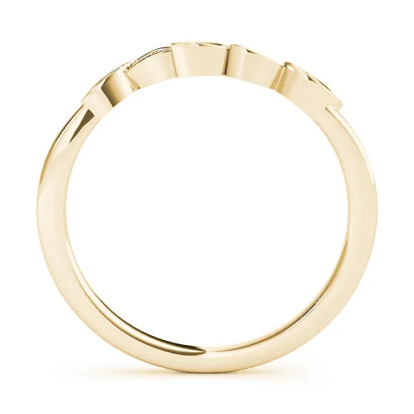 14K Ladies Leaf Diamond Wedding Band