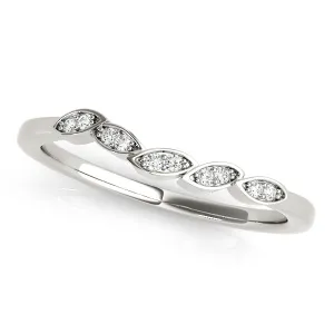 14K Ladies Leaf Diamond Wedding Band
