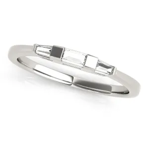 14K Ladies Three Stone Baguette Wedding Band