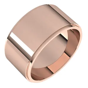 14K Rose Gold 10 mm Standard Weight Flat Edge Wedding Band