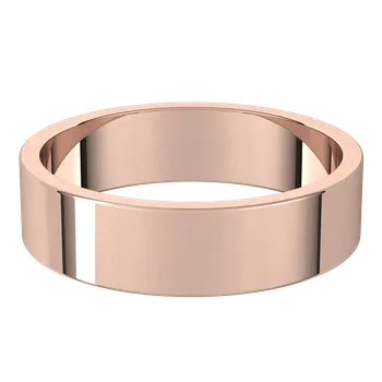 14K Rose Gold 5 mm Standard Weight Flat Edge Wedding Band