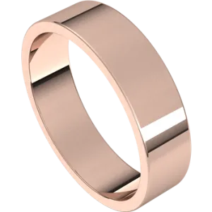 14K Rose Gold 5 mm Standard Weight Flat Edge Wedding Band