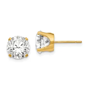 14k Yellow Gold Cubic Zirconia Stud Earrings