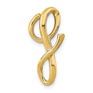 14k Yellow Gold Script Design Large Letter G Initial Slide Pendant