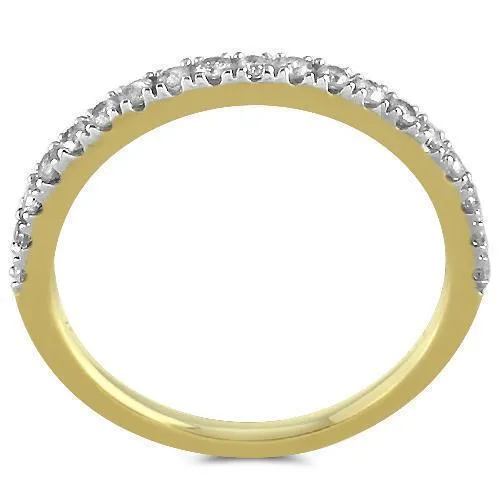 14K Yellow Solid Gold Womens Diamond Wedding Ring Band 0.22 Ctw