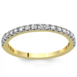 14K Yellow Solid Gold Womens Diamond Wedding Ring Band 0.22 Ctw