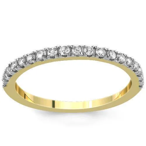 14K Yellow Solid Gold Womens Diamond Wedding Ring Band 0.22 Ctw