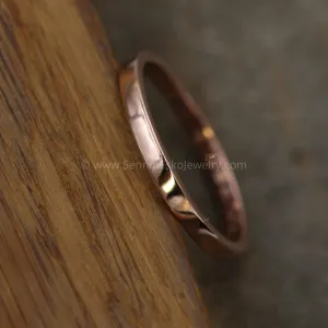 14kt Rose Gold 2x1.2mm Flat Band - Glossy Finish