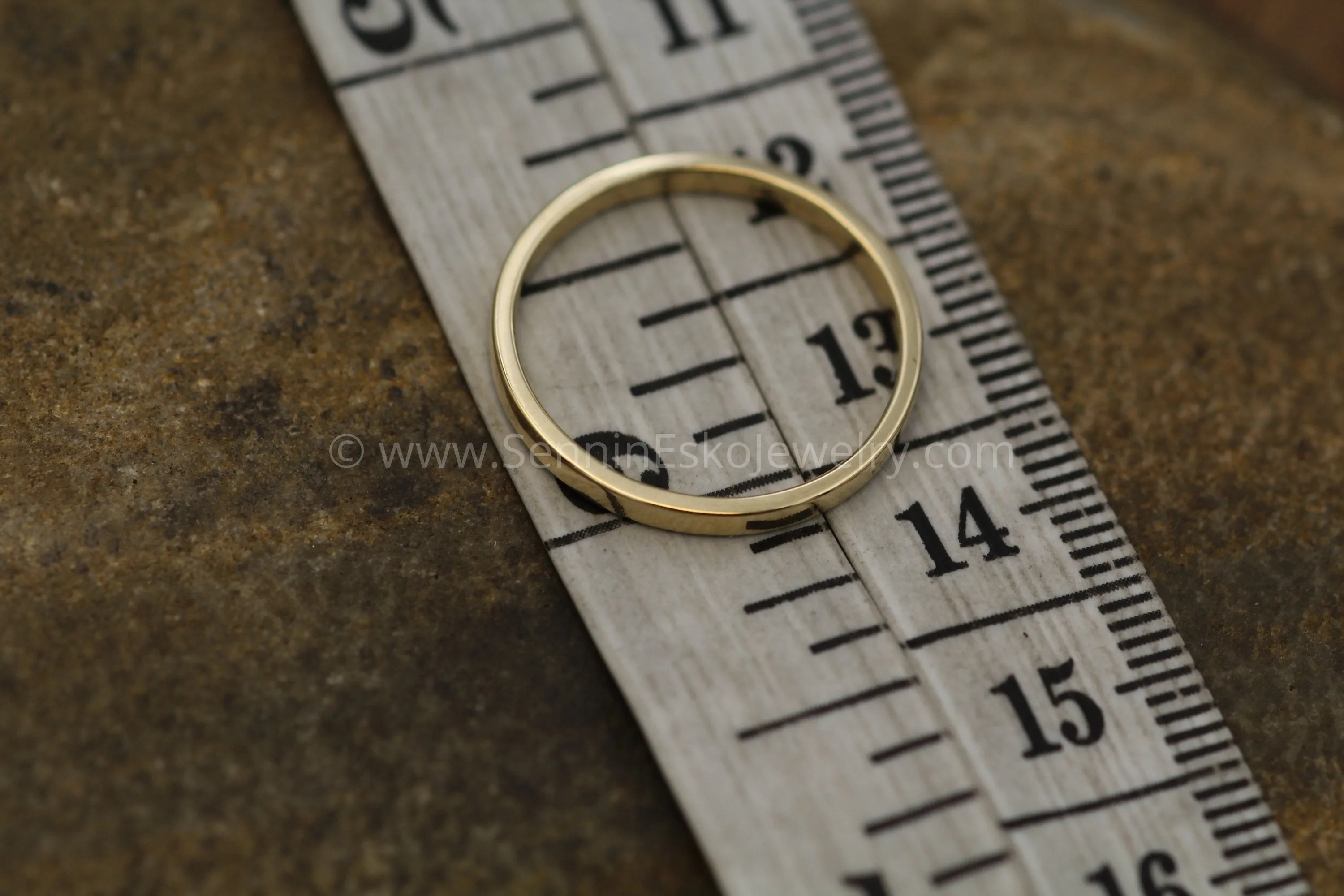 14kt Rose Gold 2x1.2mm Flat Band - Glossy Finish