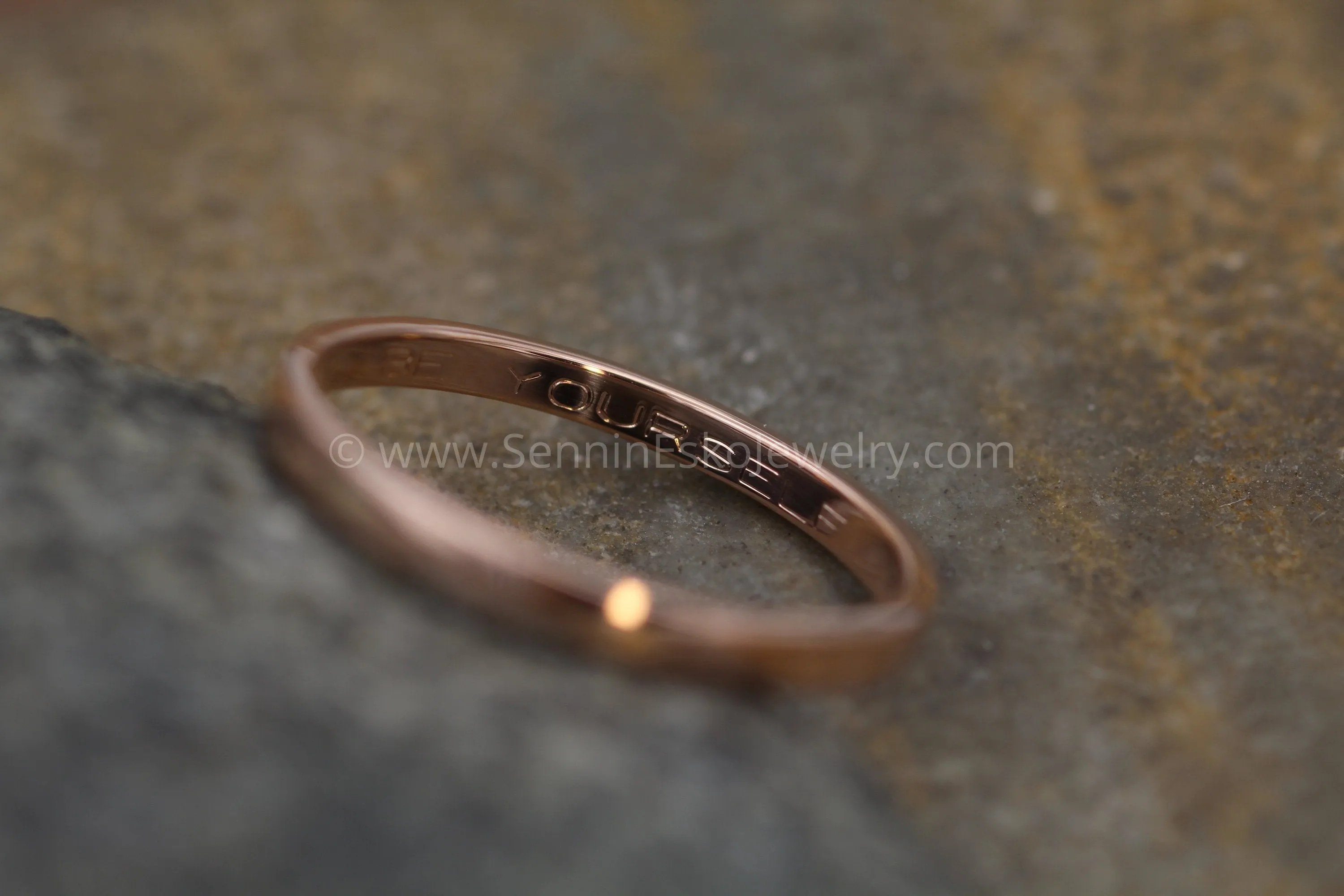 14kt Rose Gold 2x1.2mm Flat Band - Glossy Finish