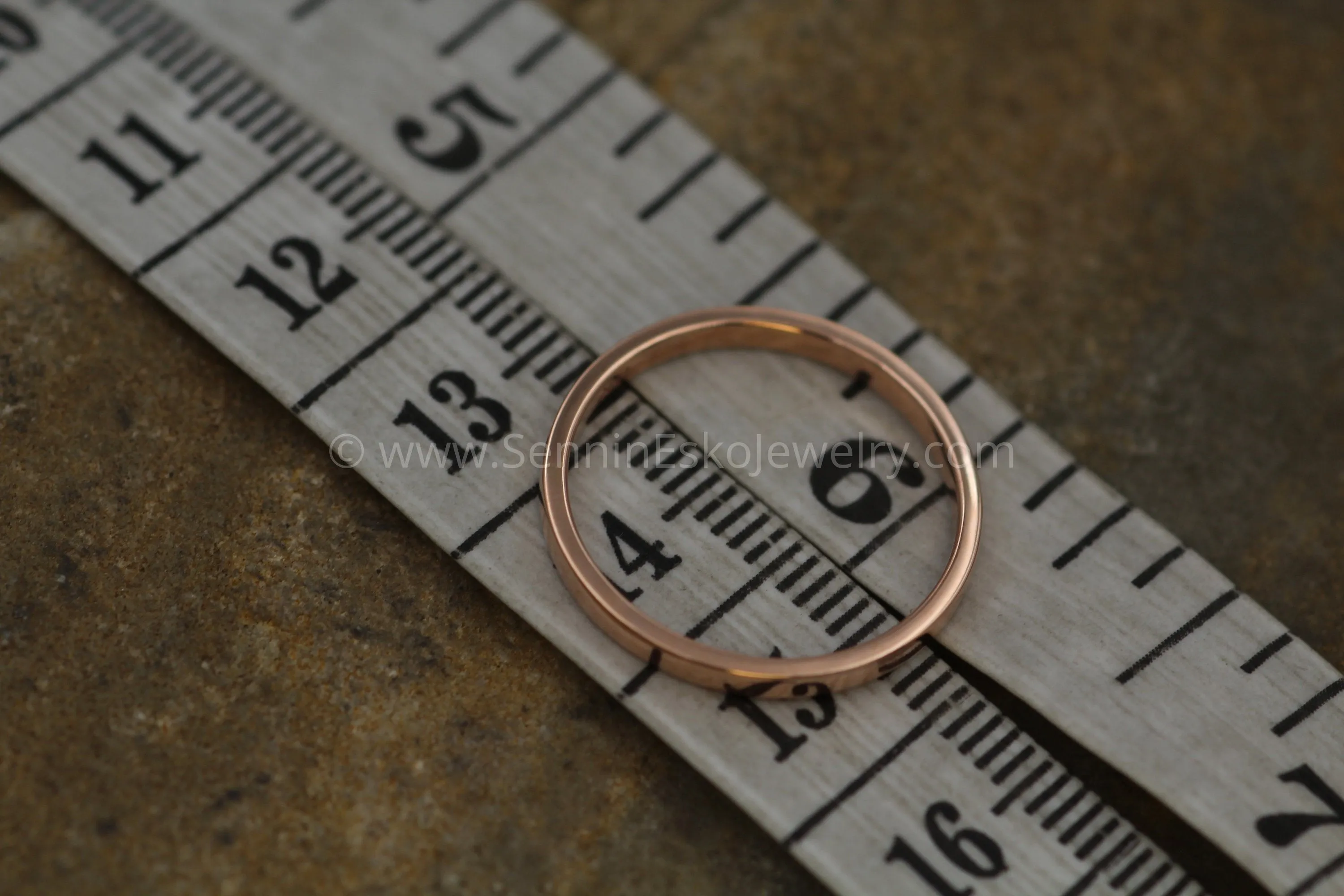 14kt Rose Gold 2x1.2mm Flat Band - Glossy Finish