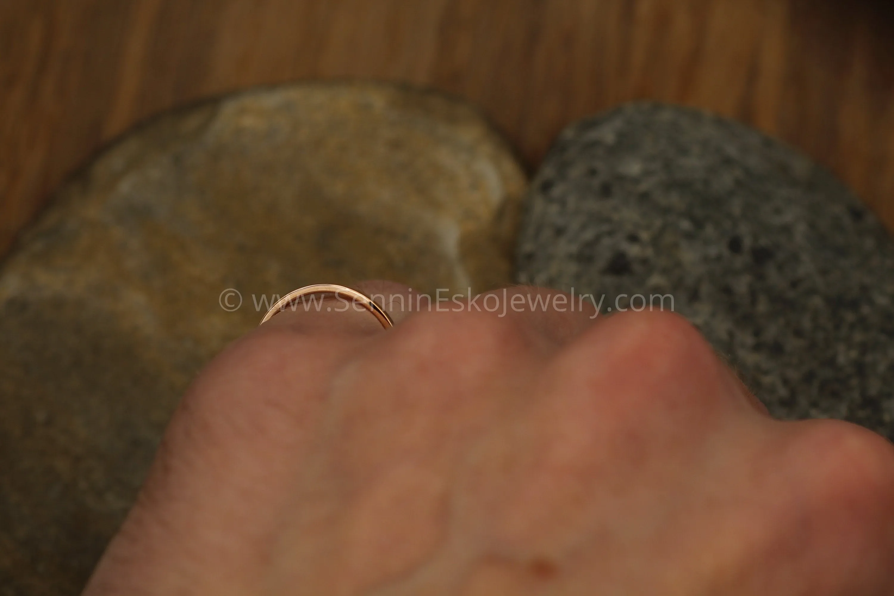14kt Rose Gold 2x1.2mm Flat Band - Glossy Finish