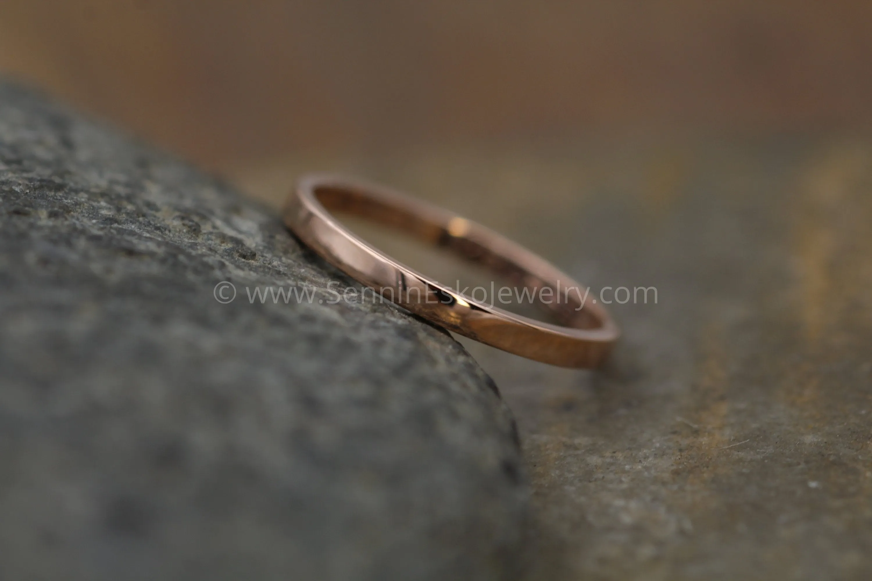 14kt Rose Gold 2x1.2mm Flat Band - Glossy Finish