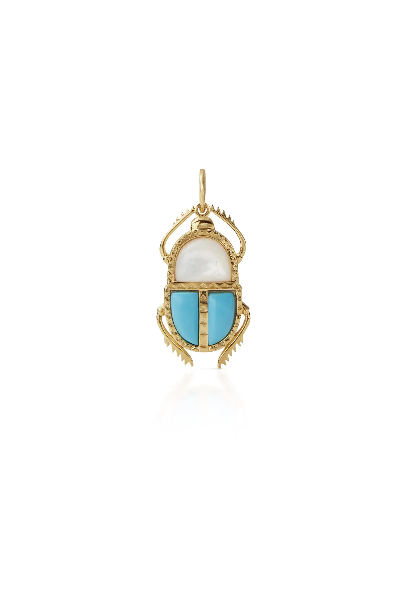 14KY Scarab Charm With Turquoise Enamel
