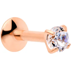 16 Gauge 1/4 3mm CZ Rosy G23 Titanium Internally Threaded Labret