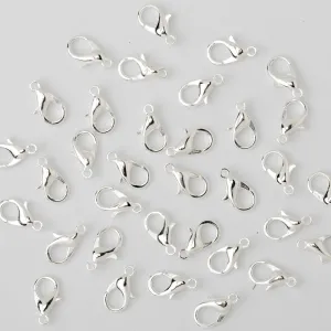 16mm Alloy Lobster Clasps Fastener Hooks Jewellery-making,silver 50pcs