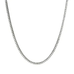 18.50ct Diamond Riviera Necklace Estate 14k White Gold 21.5" Tennis Line Chain