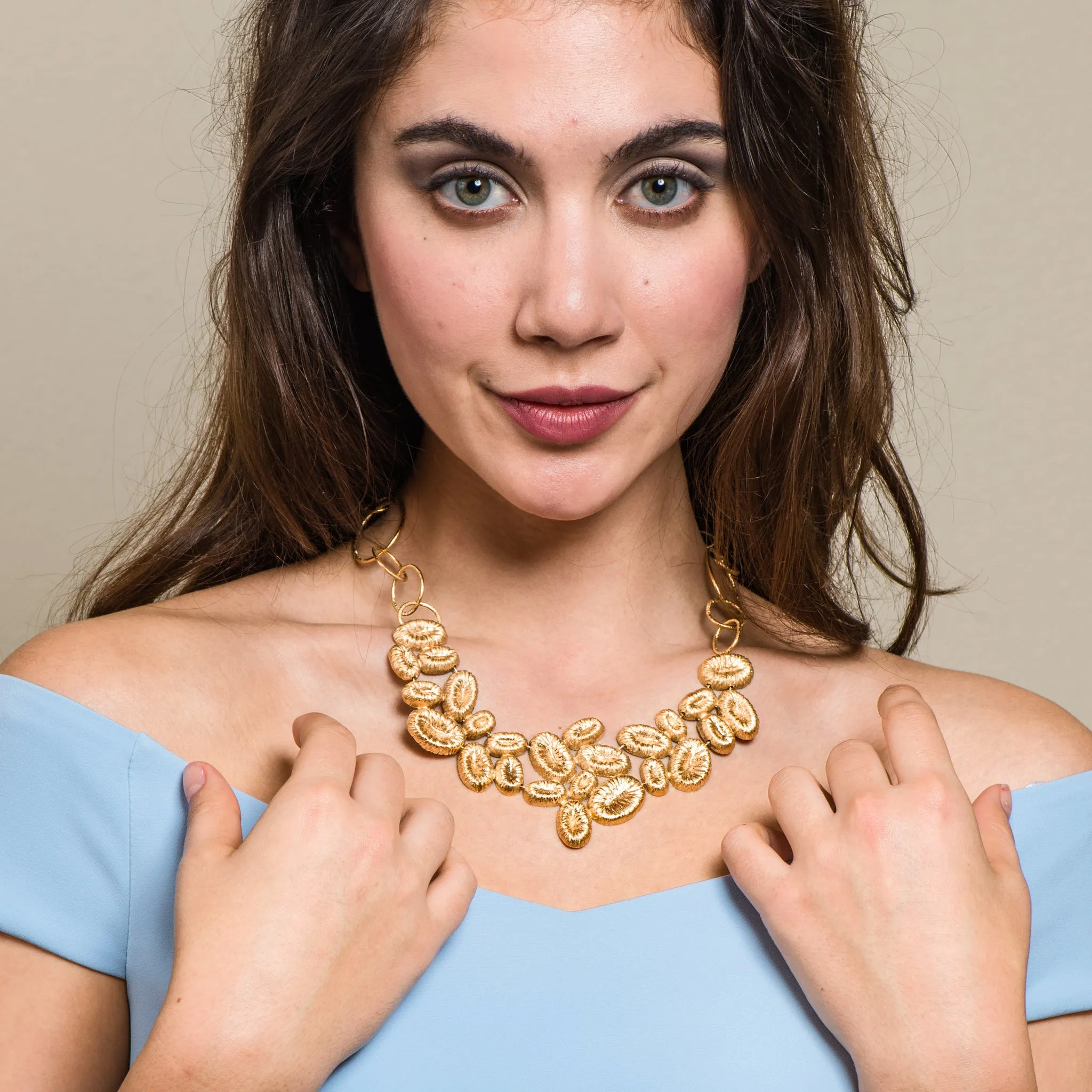 18K Gold-Plated Silver Statement Necklace