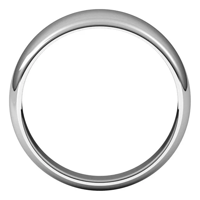 18K White Gold 8 mm Half Round Tapered Wedding Band