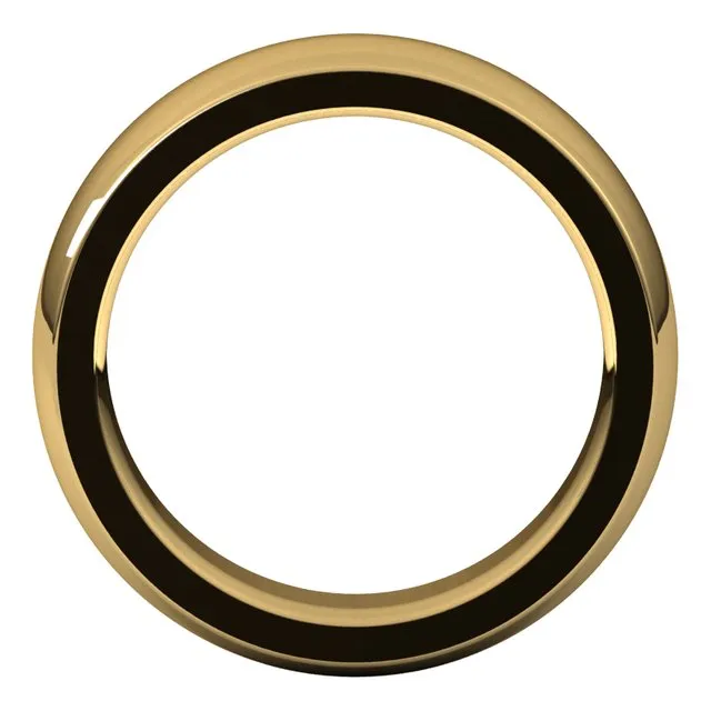 18K Yellow Gold 6 mm Half Round Comfort Fit Heavy Wedding Band