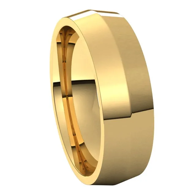 18K Yellow Gold 6 mm Knife Edge Comfort Fit Wedding Band